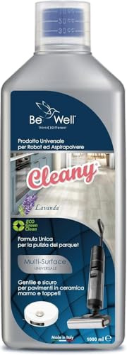 CLEANY Detergente Concentrato per Robot Lavapavimenti e Aspirazione con Igienizzante Multisurface 1000ml pulizia senza aloni e sostenibile Adatto a tutti i Robot (Lavanda)