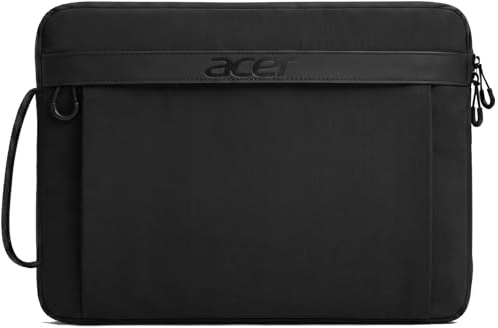 Acer 15.6-16 inch Laptop Sleeve Case Bag, Fits Most of Laptop Models-Black | Slim, Soft Bubble Padding, Extra Front Storage, Smooth Zippers, Luggage Strap, Side Handle
