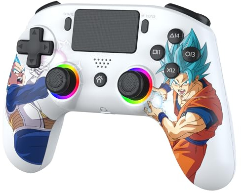 SUBSONIC - Kabelloser Controller PS5 Dragon Ball Super - Weiß | Controller mit offizieller Lizenz – Ergonomisch, personalisierbare LEDs und Trigger, Vibration, Touchpad – PS5 & PC