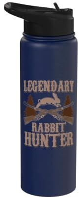 Retro Vintage Conejo Caza Bosque Conejo Cazador Divertido Caza Stainless Steel Insulated Water Bottle