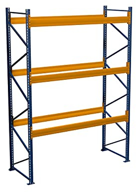 Palettenregal 2.90 m x 3.00 m (LxH) | 1 Feld Fachlast 2050 kg für bis zu 12 Europaletten| Schwerlastregal Lagerregal Regal