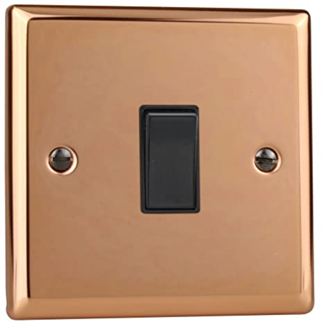 Varilight 1-Gang 10A Intermediate Rocker Switch Polished Copper
