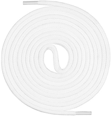 Mount Swiss runde Premium-Schnürsenkel aus 100% Baumwolle - sehr reißfest Farbe Weiß Länge 180cm