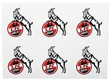 1. FC Köln Aufkleber - 6er Set Hennes - Autoaufkleber Sticker - Plus Lesezeichen I love Köln