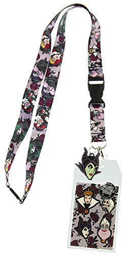 Disney Villains - Cordino con porta documenti e ciondolo in gomma