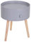 HOMCOM Table Basse - Table de Chevet - Table de Nuit Ronde - Design scandinave Table d'appoint Bout de canapé avec tiroir Pieds effilés inclinés Bois Massif chêne Clair Gris