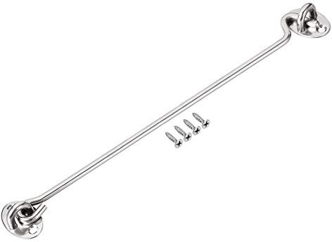 sourcing map 12 Cabin Hook Eye Latch Gate Door Swivel Window Hook Stainless Steel with Mounting Screws 1pcs