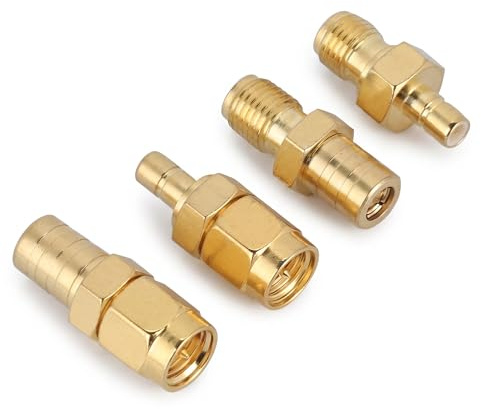 Topiky SMB zu SMA Adapter, 4 Typen RF Adapter SMA Adapter zu SMB Anschluss RF Converter Set für DAB Autoradio Antenne
