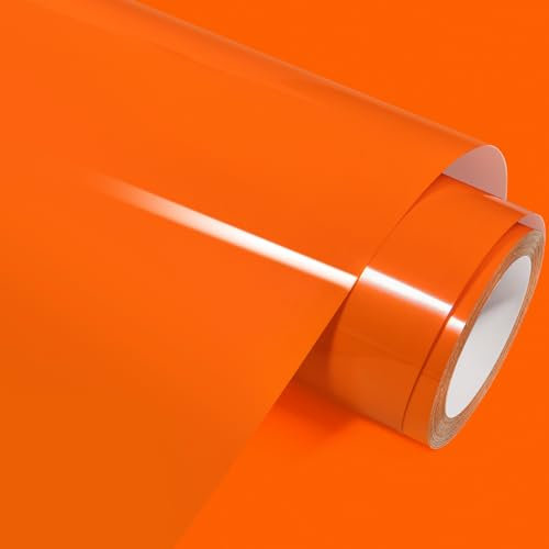 GIRAFVINYL Orang Heat Transfer Vinyl Orange Iron on Vinyl 12 Inch by 10 Feet, Orange HTV Vinyl for T-Shirts, Hats, Clothing, Halloween Decorations