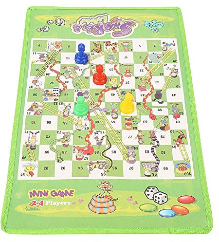 Snakes and Ladders Board Game for Kids, Traditional Indoor Outdoor Garden Family Game Educational Game Toys