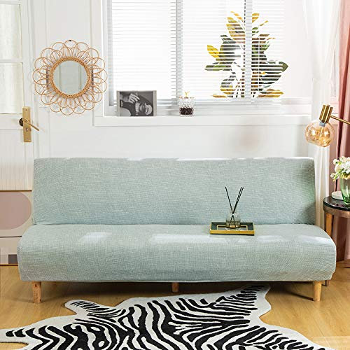 Topchances Sofabezug ohne Armlehnen, Polyester-Spandex, Futon-Schonbezug, rutschfest, elastisch, vollständig faltbar, Couch, Sofa, universal, passgenauer Sofabezug, Möbelschutz, Leinengrau