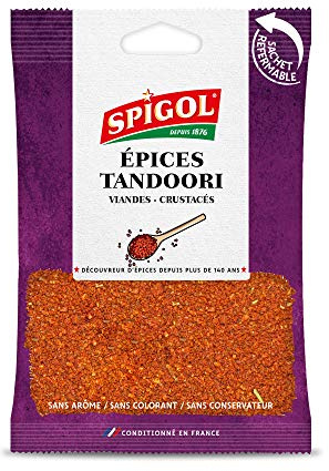 Spigol - Tandoori Gewürzmischung zum Parfümieren und Färben Ihrer Gerichte – wiederverschließbare Gewürzmischung – 100 % natürlich – 1 Beutel mit 90 g