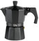 BLACK CODE di Q.b. by MOPITA, Caffettiera 3 Tazza in Alluminio, Manico e Pomolo Antiscottatura Soft Touch, Guranizione in Silicone, Per Tutti i Piani Cottura, No Induzione, Colore Nero