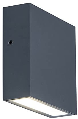 LUTEC Gemini XF, in edlem Design, moderne Wandlampe, Aluminium in Anthrazit geeignet für jede Hauswand,Garage,Terasse, 9Watt, 230 V, 750 Lm 11x11x3,8…