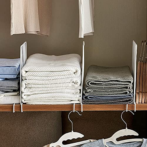 MALLOOM Regal-Trenner, Draht-Regal, Holz, Schrank-Organizer und Aufbewahrung, 12 Packungen, weiß beschichteter Stahl, Regal-Trennwände (weiß/linie, 12 Packungen/30,8 x 24,9 cm)