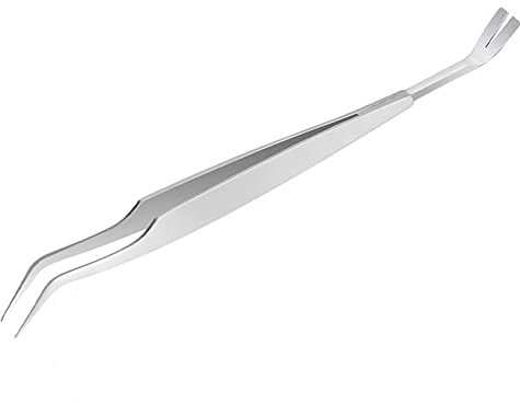 Olakin Zeckenentferner, Edelstahl Zeckenzange, 2in1 Splitterpinzette, Zeckenpinzette, für Zecken Jeder Größe