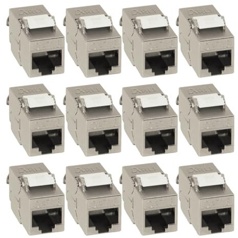 ARLI Cat8 Keystone 12 Cat.8.1 Keystone Jack RJ45 Buchse Modul 2000 MHz 40Gbit vollgeschirmt werkzeuglos für cat 8.1 STP Netzwerkkabel Einbaubuchse Patchpanel Verlegekabel Patchfeld Ethernet Anschluss