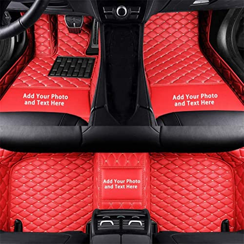 Universal Custom Auto-Fußmatten Passform für die meisten Modelle,Kunstleder wasserdichte Voll Auto Fussmatten,rot