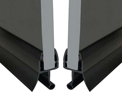 Cozylkx 1m Shower Door Bottom Seal Strip for Gap 11mm Glass Shower Door Seal Strip Water Stopper for Glass 6mm,black