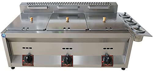 XUETAO Friggitrice Professionale a Gas, 20L/30L, Acciaio Inossidabile, Facile da Pulire