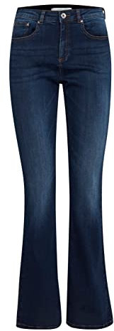 b.young BYLOLA BYLUNI Flare Damen Jeans Denim Hose Flared 5-Poket-Style Baumwolle mit Stretch Slim Fit, Größe:26/32, Farbe:Dark Ink (80930)