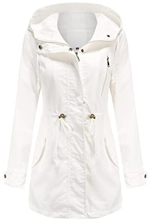 JINGAN Rain Windbreaker Womens Jacket 2022 New Hooded Windbreaker Women's Outwear Large Size Loose Solid Women's Wear Golf Short Sleeve Waterproof Jacket