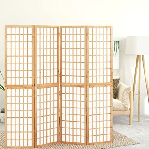 INLIFE 4-TLG. Paravent Japanischer Stil Faltbar 160x170 cm,7.55kg,352084
