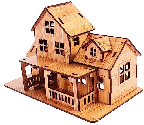 Toyvian Modèle 3D De Puzzle en Bois - Petite Maison Bricolage Artisanal à Monter - Maquette D'ornement pour Suite Bambou Enfant Pupitre