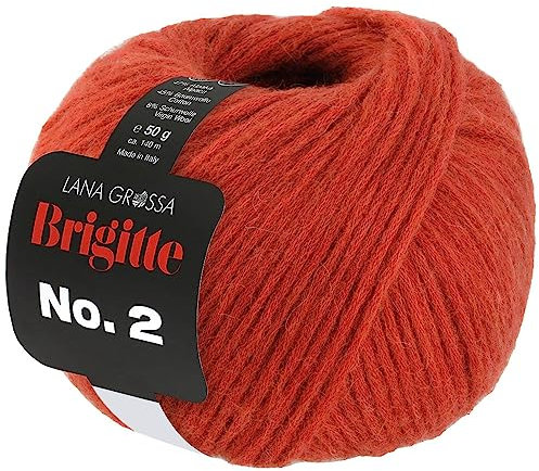 LANA GROSSA Brigitte Nr.2 | Edle Netzgarnstruktur aus Alpaka und Baumwolle | Handstrickgarn aus 47% Alpaka, 45% Baumwolle & 8% Schurwolle | 50g Wolle zum Stricken & Häkeln | 140m Garn FB 59