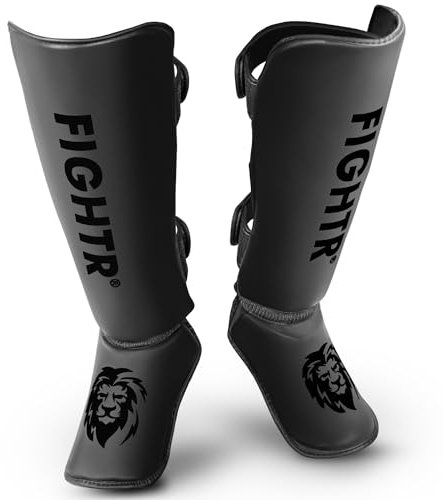FIGHTR® Schienbeinschoner - mit perfektem Sitz und idealer Polsterung | Dicker Schienbeinschutz für Kicks im Kickboxen, MMA, Muay Thai und weitere Kampfsportarten