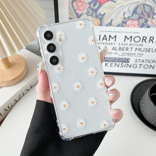 ZTOFERA Case for Samsung Galaxy A15 5G/4G, Transparent Clear Soft TPU Case with Daisy Pattern, Ultra Slim Anti-scratch Silicone Gel Protective Bumper Cover for Samsung A15 - Daisy