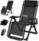 TYGYSDO gartenliege liegestuhl klappbar campingstuhl gartensessel Outdoor hochlehner verstellbar relaxsessel Liege Camping sonnenliege Garten 200kg (Schwarz, 72cm)
