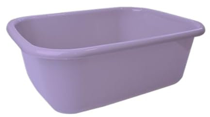 Vision4ever 1Pcs Lilac Rectangular Washing Up Bowl Plastic Multi-Purpose Basin Mixing Sink Plastic Washing Up Bowl for Kitchen Sink with Cutlery Tidy