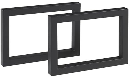 [en.casa] Ensemble de 2 Pieds de Table pour Tables Basses Bancs DIY Set de 2 Supports Stables pour Bricolage de Meubles Design Uniques Industriel Acier Laqué 35 x 50 cm Noir