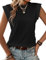 Zeagoo Top Schwarz Damen Tank Top Ärmellose Sommer T Shirt Cap Ärmel Tops Rundhals Oberteile Basic Blusentop M