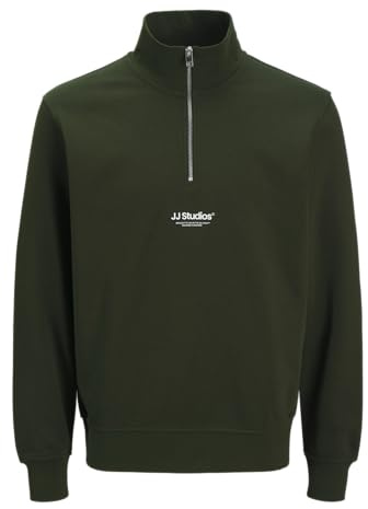 JACK & JONES Herren Sweatshirt JJESOHO Sweat Quarter Zip - Relaxed Fit