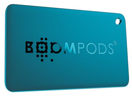Boompods Boomcard Wiederaufladbarer Tracker Karte - Smart Brieftasche Tracker Kompatibel mit Apple Find My App, Bluetooth-Ortungsgerät für Schlüssel, Taschen und Kinder, iOS-Gerät erforderlich
