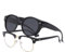 Long Keeper Polarisierte Überzieh Sonnenbrille Damen Runde Sonnenbrillen über Brillen Trendige Überbrille für Brillenträger Fahren Reisen Passen Über Sonnenbrillen (Schwarz Grau)