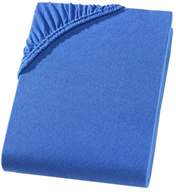 Spannbettlaken 140x200-160x200 cm - Jersey Spannbetttuch 100% Baumwolle - Komfort Bettlaken für Matratzen bis 25 cm Höhe, Spannbettlaken Farbe Royalblau