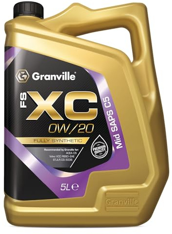 Granville FS-XC 0W/20 Fully Synthetic Engine Oil – 5L | Engine Lubrication Oil | ACEA C5 –VCC RBS0-2AE | Superior Fuel Economy & High Performance Lubrication