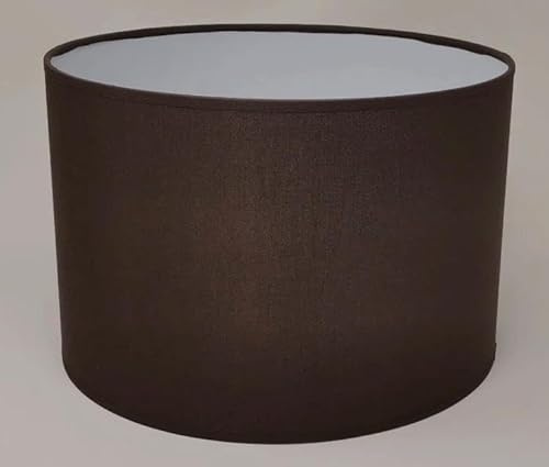 Brauner Zylinder Lampenschirm,Baumwolle Stoff, Handgefertigt Produkt, für Deckenleuchte, Tischleuchte, Stehlampe (Braun, Durchmesser : 40 cm, Höhe : 30 cm)