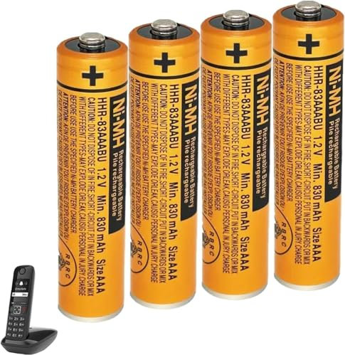 NI-MH Akku AAA 830mAh 1.2V für Gigaset Schnurlos Telefone, Wiederaufladbare Batterien AAA für Panosonic - 4er Pack