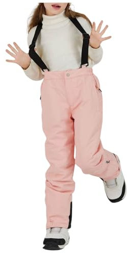 Children's Unisex Ski Trousers Winter Snow Trousers Waterproof Snowboard Trousers Outdoor Ski Cross-Country Ski Trousers Boys Girls Thermal Trousers Warm Snowsuit Windproof Ski Dungarees Thick Hiking