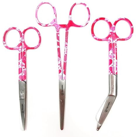 Set de ciseaux d'infirmière Amour Rose - Ciseaux à bandages - Accessoires infirmiers - Ciseaux de premiers secours - Ciseaux médicaux - Kocher - Cadeau pour infirmière