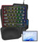 Game Keypad, Mechanical Keyboard, Ergonomic Portable Compact Customizable Single Handed Compatibility Programmable Mechanical Keys for Gamers, 22.5x17.7x3cm, White, Black