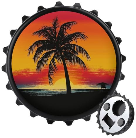 Sunset Palm Tree Magnetic Bottle Opener Beer Bottle Opener Beer Opener Bottle Openers Bottle Cap Opener Bottle Opener Magnet Funny Bottle Opener Cool Bottle Opener
