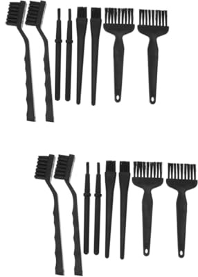 DOITOOL 2 Sätze Reinigungsbürsten-kit Maschine Draht Bildschirm Entferner Rechen Elektronisch Gel Stift Notizbücher Elektronik Gerätereiniger Werkzeug Black Pa Nylon Haar 8 Stück * 2