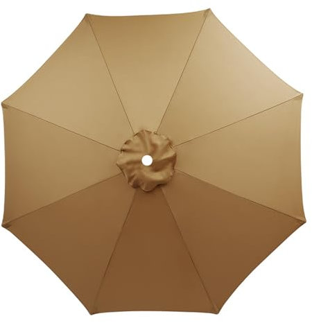 HonunGron Auvent De Remplacement pour Parasol 3.5m/3.0m/2.8m/2.7m/2.5m/2.3m/2m 6/8 Baleines, Toile De Parasol Déporté Remplacement Pour Cour, Jardin, Plage, Protection UV (Kaki,8ribs-350cm)