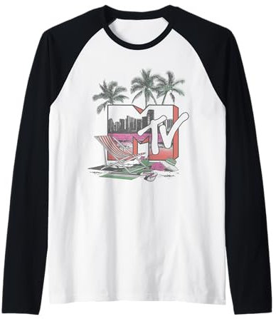 MTV Logo Musik Fernsehen Strand und Palmen Raglan