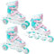 RAVEN 3in1 Inline Skates Triskates Rollschuhe Inliner für Kinder Mädchen verstellbar (Lia Mint, 27-30 (16,5cm-18,5cm))